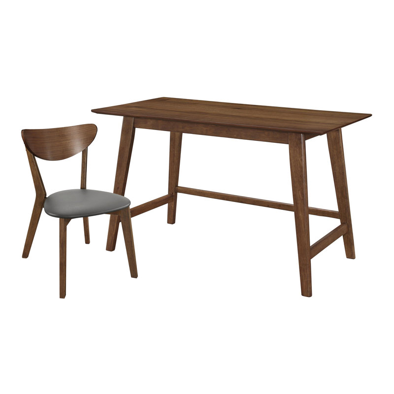 Zyyanna 2 Piece Wood Rectangular Writing Desk Office Set with Chair