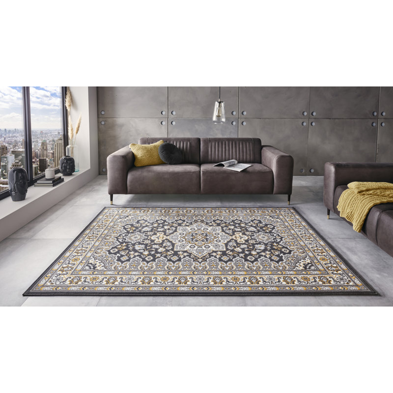 Parun TÃ¤briz Machine Woven Grey Indoor Rug, Rectangle 200 x 290cm