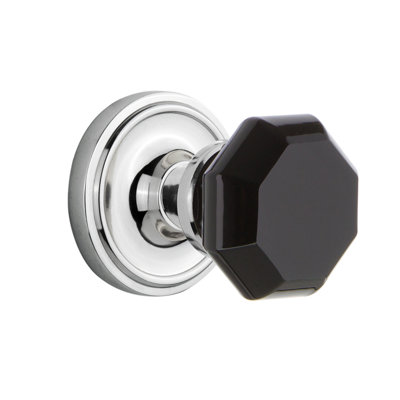 Rosette classique avec bouton de porte Waldorf noir