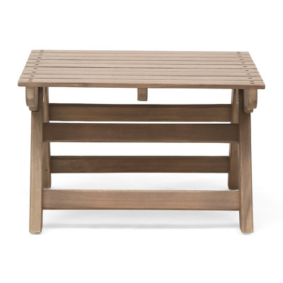 Wood Outdoor Side Table In Grey, 19.32W X 19.32L 12.55H, Open Slat Feature Construction Accent Appearance Decorative Grey Table, Finish
