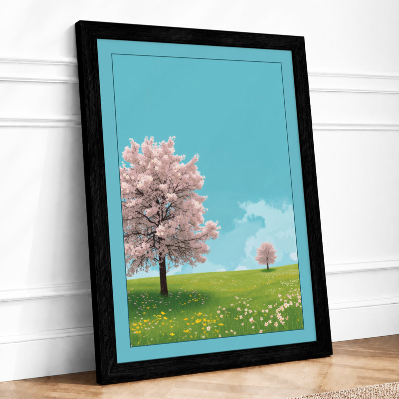 Blossom Tree In Spring Botanical - Print, Black, A4 - 29.7 x 21.0 cm