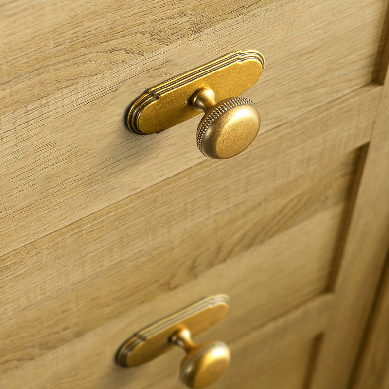 1.18" Mushroom Knob With Backplate-G014 Multipack, Antique Brass