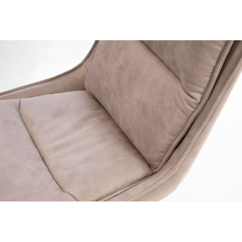 19.5'' H Tufted Upholstered Metal Side Chair, Gray