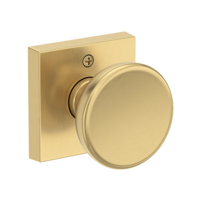 Solvang Passage Knob with Contemporary Square Rose in Lifetime (PVD) Polished Nickel