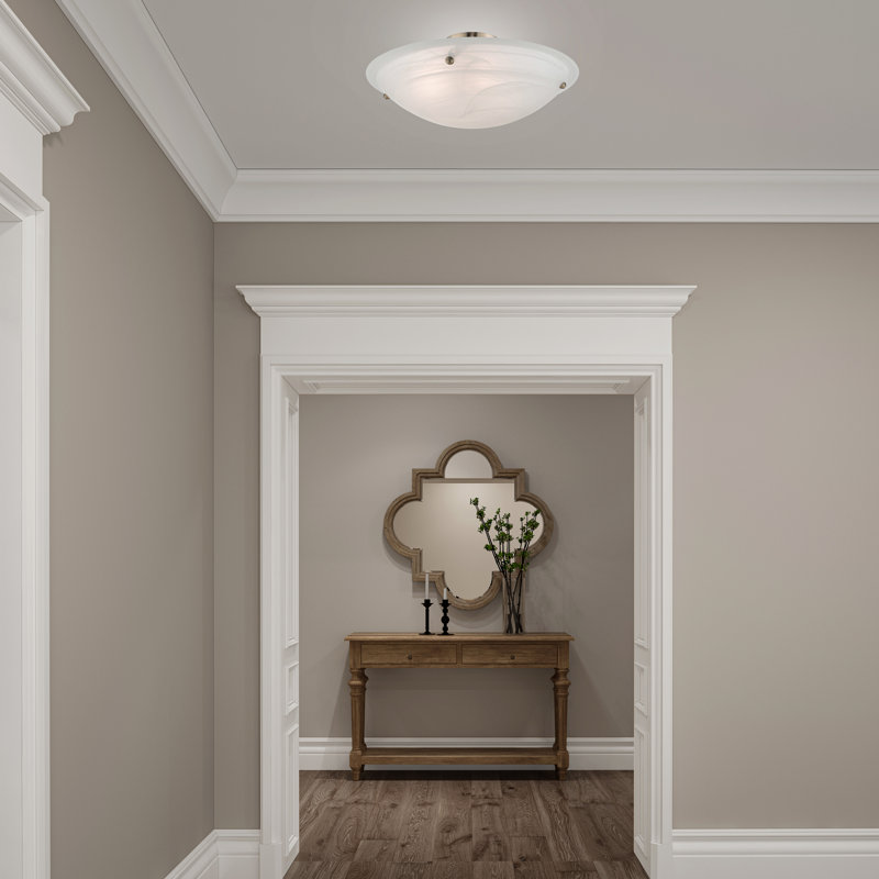 Plafonnier semi-encastré 4 lumières 24 po Aneudi, Nickel brossé