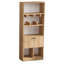 Bibliothèque moderne en chêne, 67,0 x 11,8 x 23,6 pouces | 100% panneau de particules enduit de mélamine, épaisseur: 0,7 pouce | Nombreuses tablettes à fixation murale de couleur unie | Parfait pour les solutions de rangement pour la maison et le bureau