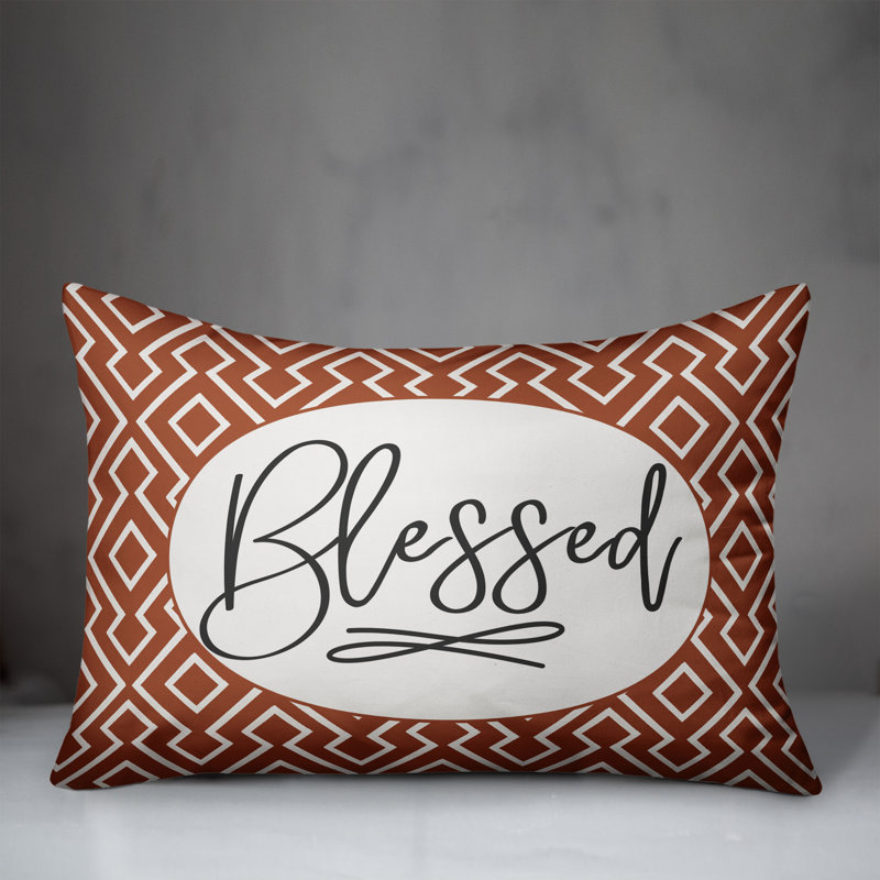 Geometric Outdoor Reversible Throw Pillow, Orange