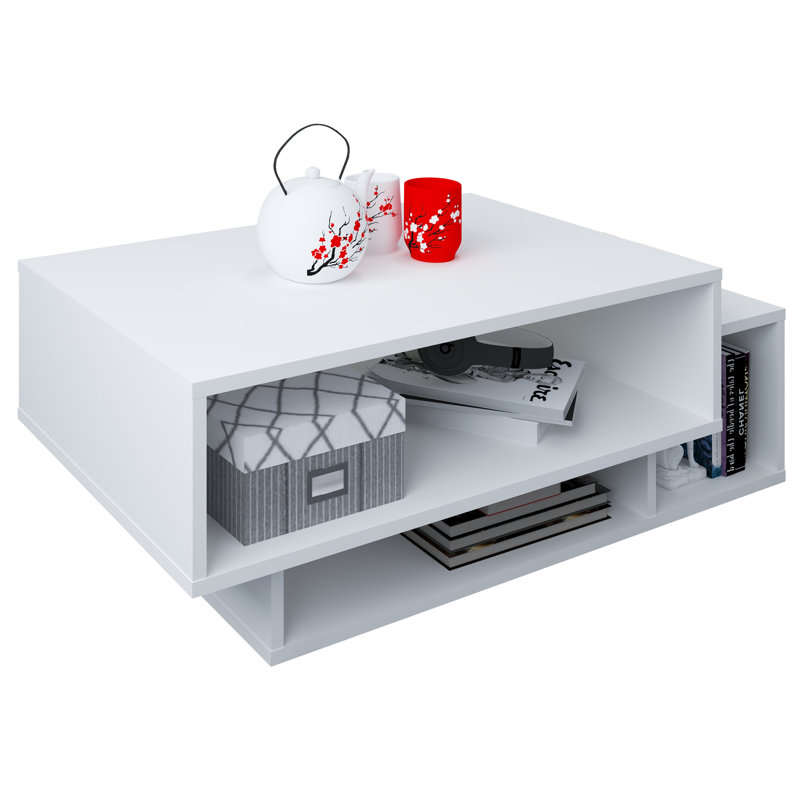 Rikhia Coffee Table with Storage, White