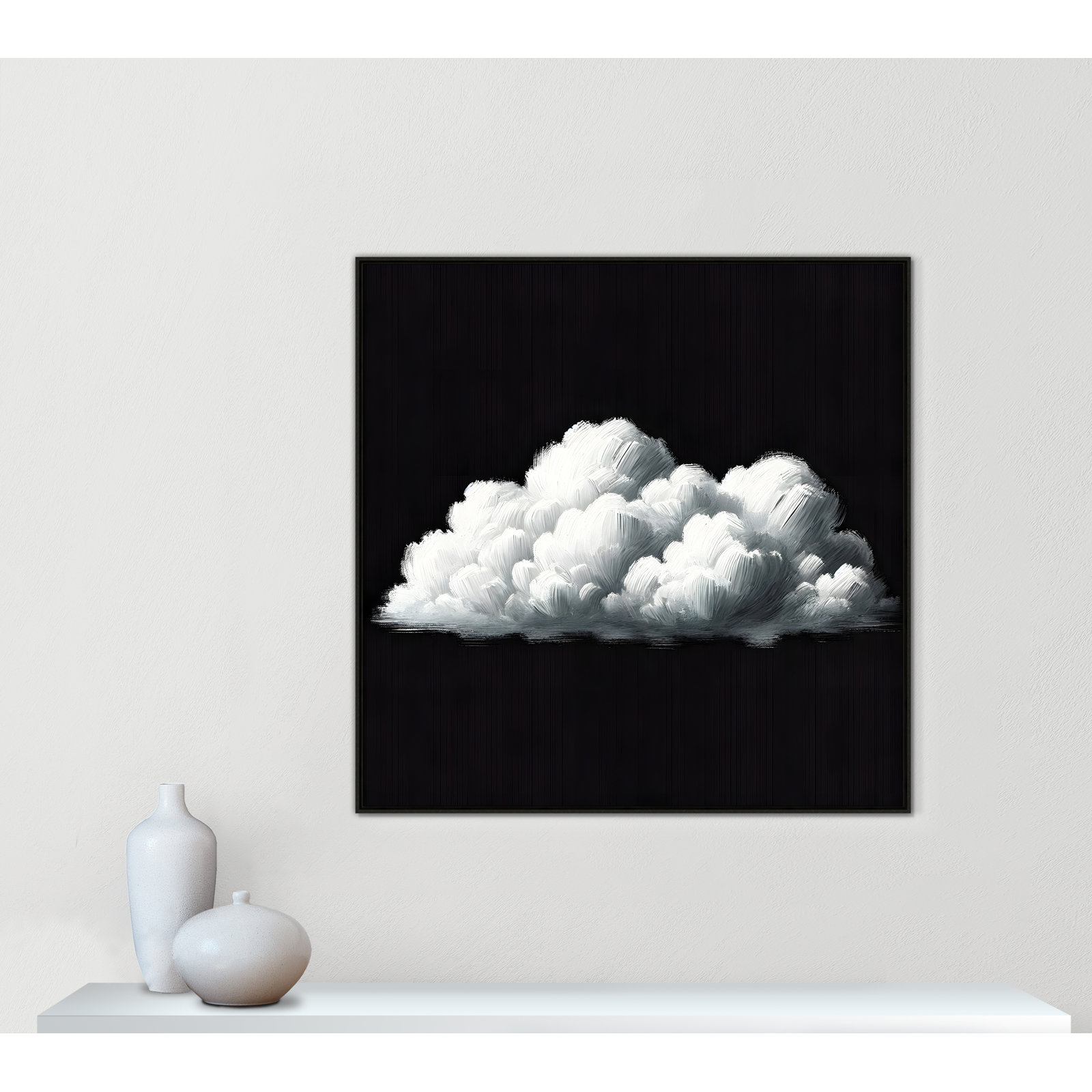 White Clouds Print by , Espresso, 46.5" H x 46.5" W