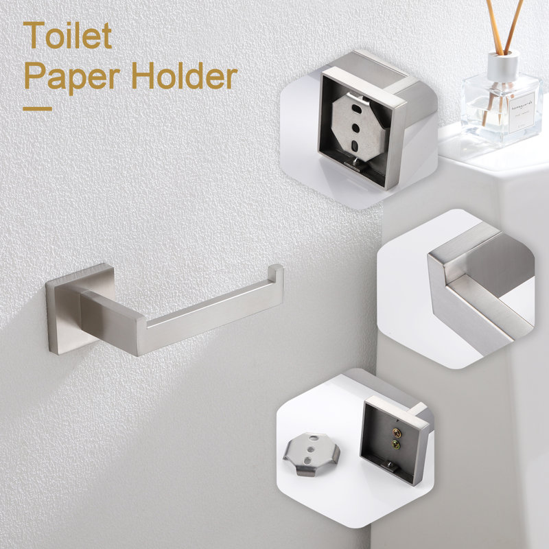 Bathroom Toilet Paper Holder Wall Mount, Brushed Nickel