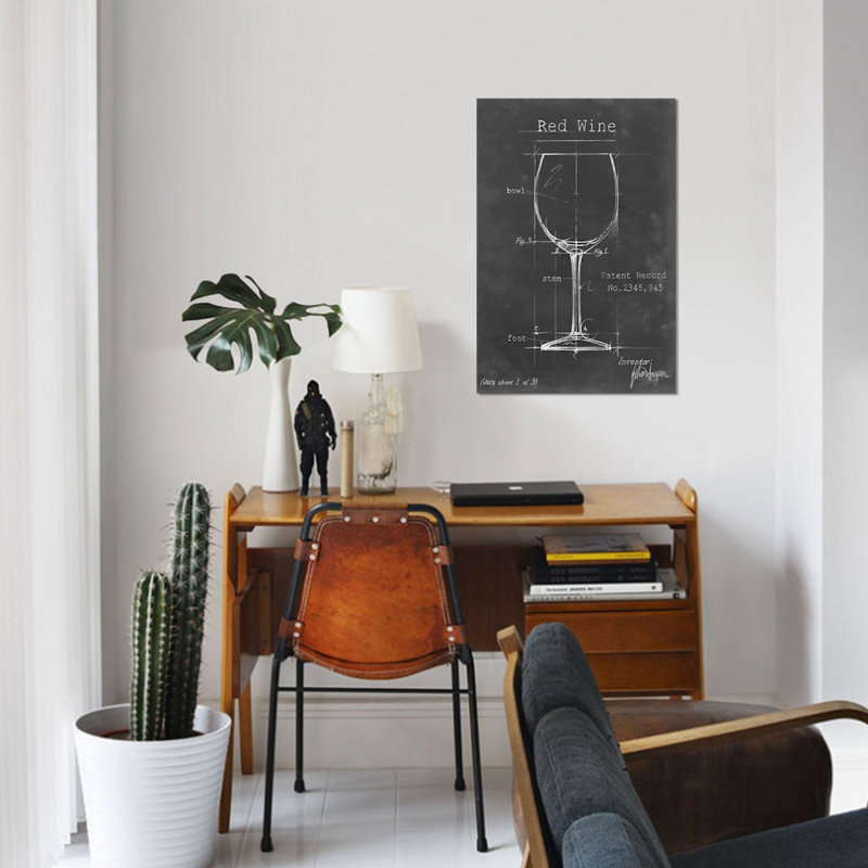 «Barware Blueprint III», impression sur toile, H 18 po x l 12 po, Toile tendue, Sans cadre
