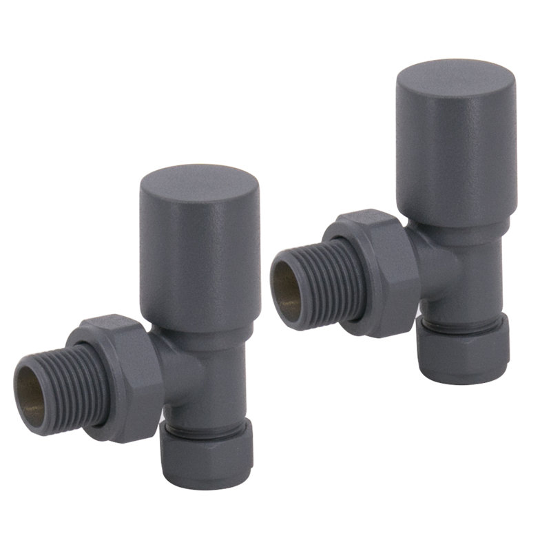 Angled Heated Towel Rail Radiator Valves Anthracite Manual 15Mm X 1/2" One Pair Anthracite