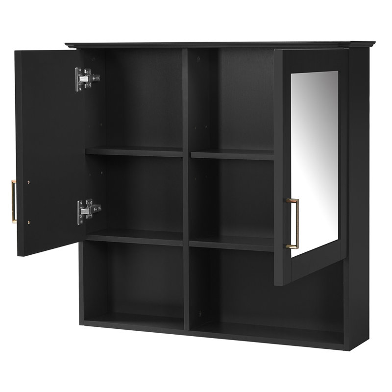 Armoire de toilette 2 en 1, Noir