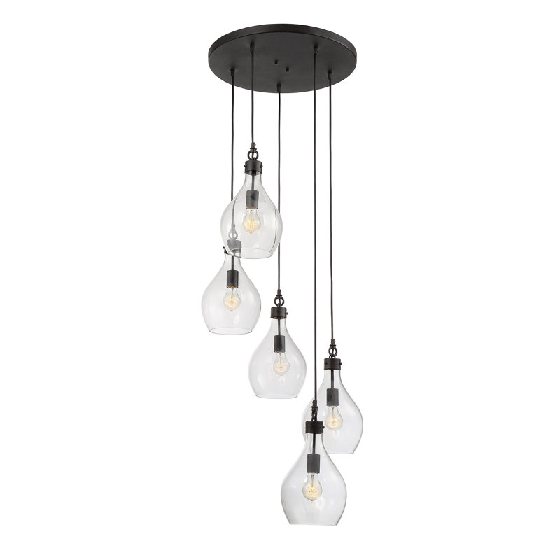 Luminaire suspendu grappe 5 lumières Breece