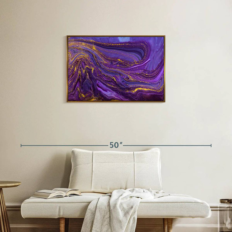 Cerisier mauve, Cadre flottant doré, 31 po x 21 po