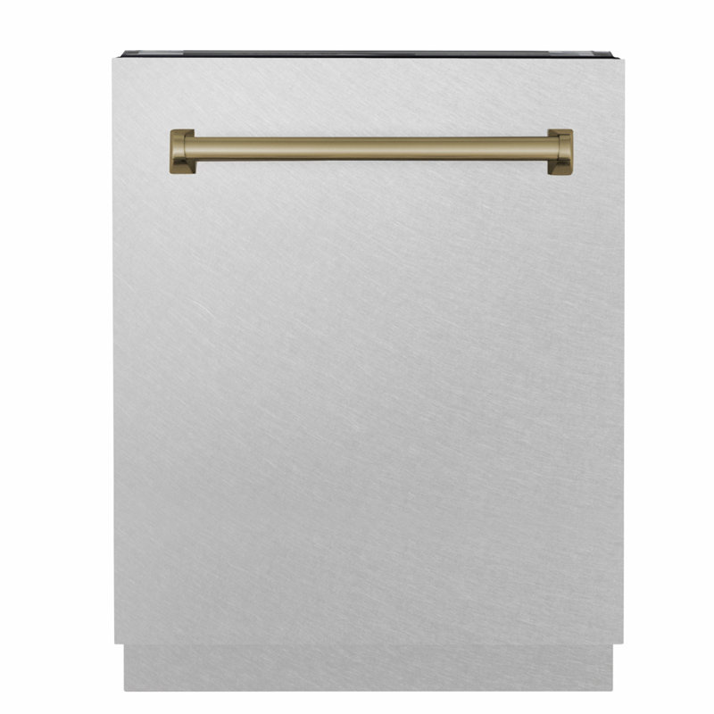 Porte d'entrée automatique pour lave-vaisselle ZLINE Autograph, Bronze champagne