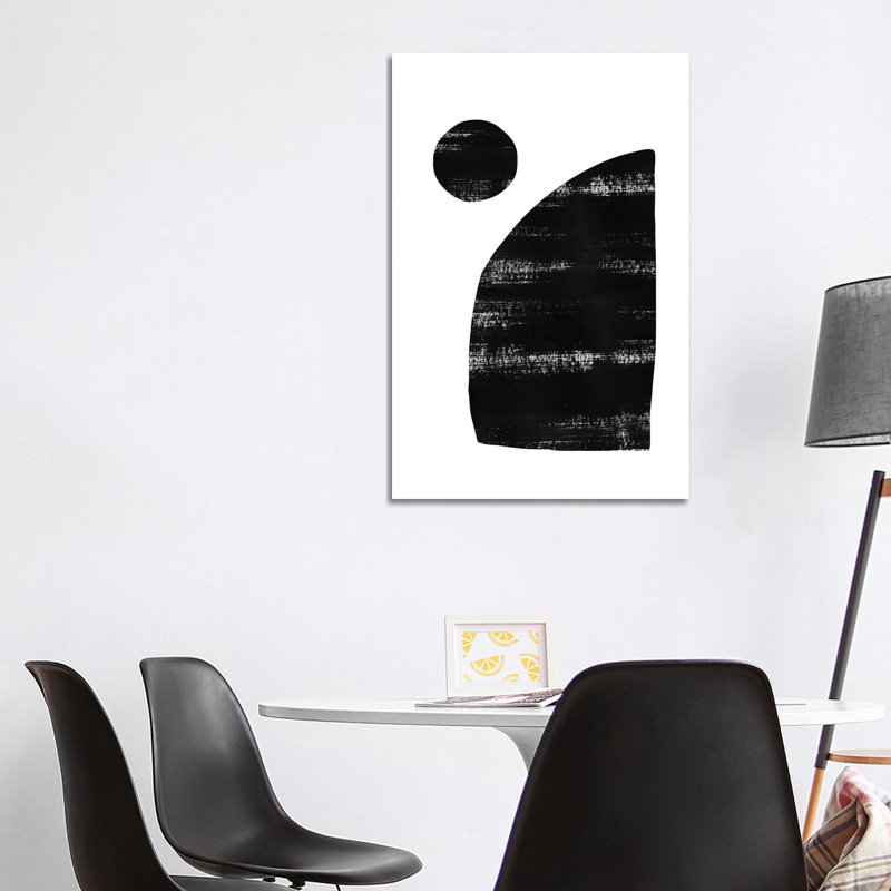Abstraction III Black by Nouveau Prints - Wrapped Canvas Gallery-Wrapped Canvas Giclée, 101.6 cm H x 66.04 cm W x 1.91 cm D