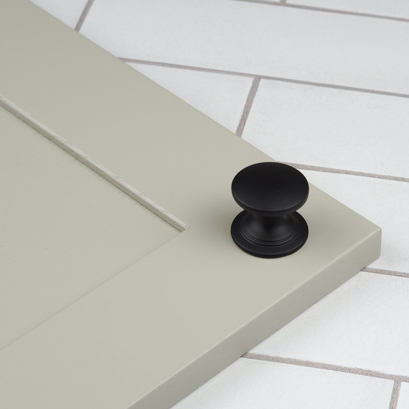 Matt Black Cup Handles & Matching Knobs, 38mm Knob