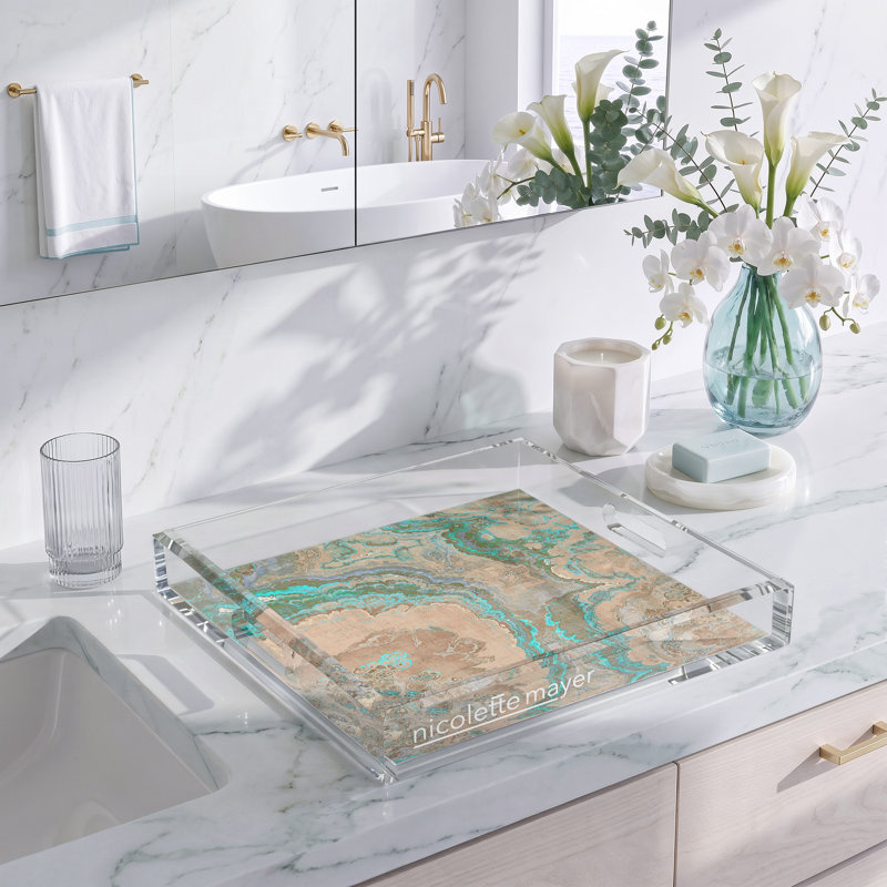 Plateau décoratif Agate, L 12 po x P 12 po x H 2 po