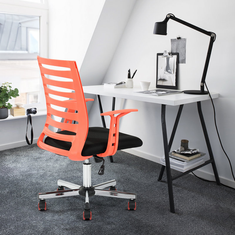 Peverall Mesh Office Chair, Black/Coral