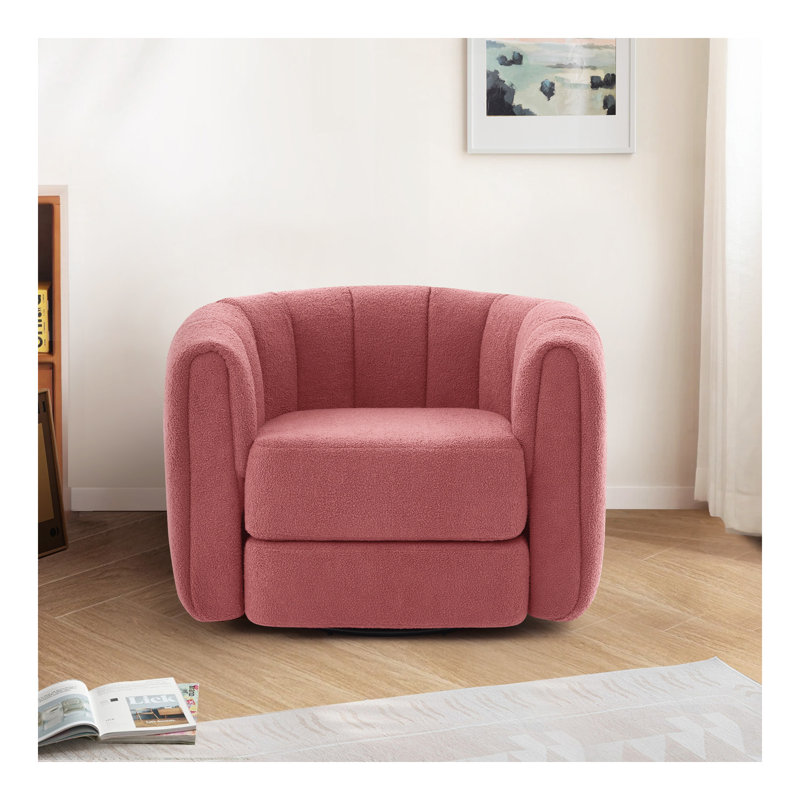 Fauteuil d'appoint pivotant pour le salon, fauteuils avec base en bois et fauteuil d'appoint pivotant confortable pour le salon