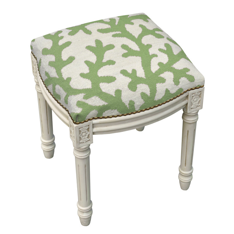 Tabouret de meuble-lavabo en bois massif Liev, Vert