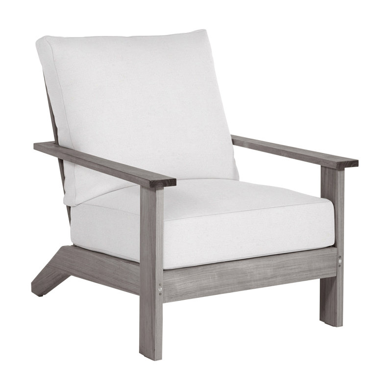Ashland Teak Lounge - Huître, Pas de soudure, Sunbrella® ‑ lin neige, Huître teck
