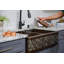 33" Hammered Copper Kitchen Apron 60/40 Double Basin Sink w/ Scroll Design and Apron Front Nickel Background w/ Matching Drains and Accessories