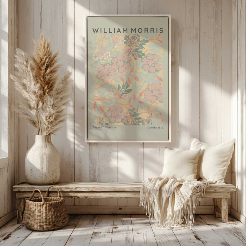 «Soft Sage Jasmine» par William Morris, Cadre américain en érable flottant, H 30,75 po x l 20,75 po x P 1,75 po