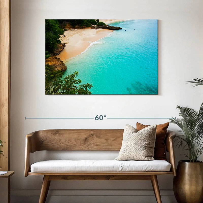 Gillard, plage de sable blanc, Anguilla, H 30 po x l 45 po