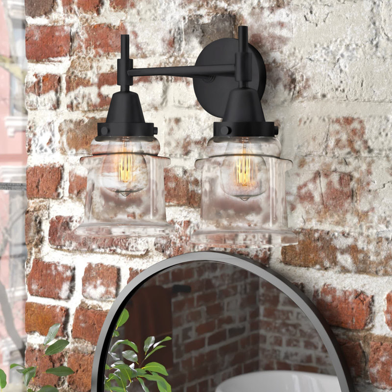 Gayle 2 - Light Dimmable Vanity Light, Matte Black, Clear, 4 Watt Vintage LED Bulb