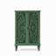 Meuble d'appoint haut avec portes et rangement, vitrine à double porte sculptée de style campagnard avec tablette réglable et pieds tournés-168703769