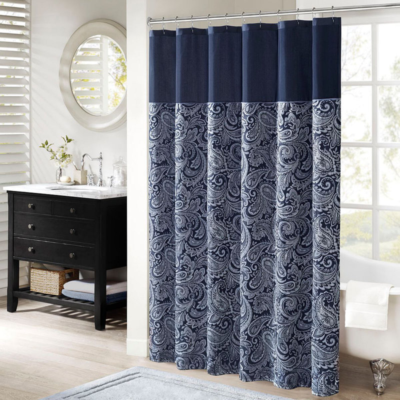 Rideau de douche jacquard, Bleu