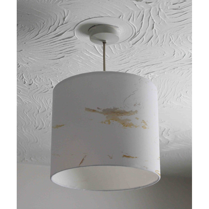 Cotton Drum Pendant Shade ( Uno ), 22cm H x 25cm W x 25cm D