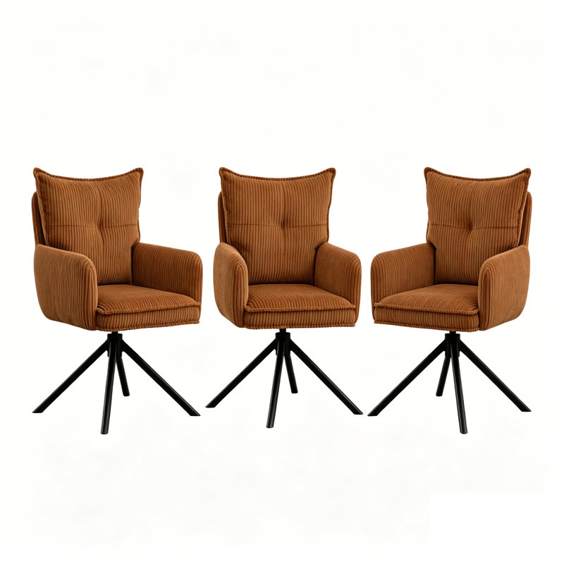Buchhi Office Chair Chair Upholstered Armchair With High Backrest For Living Room, Dressing Room,Dining Room, Office(Set Of 3)