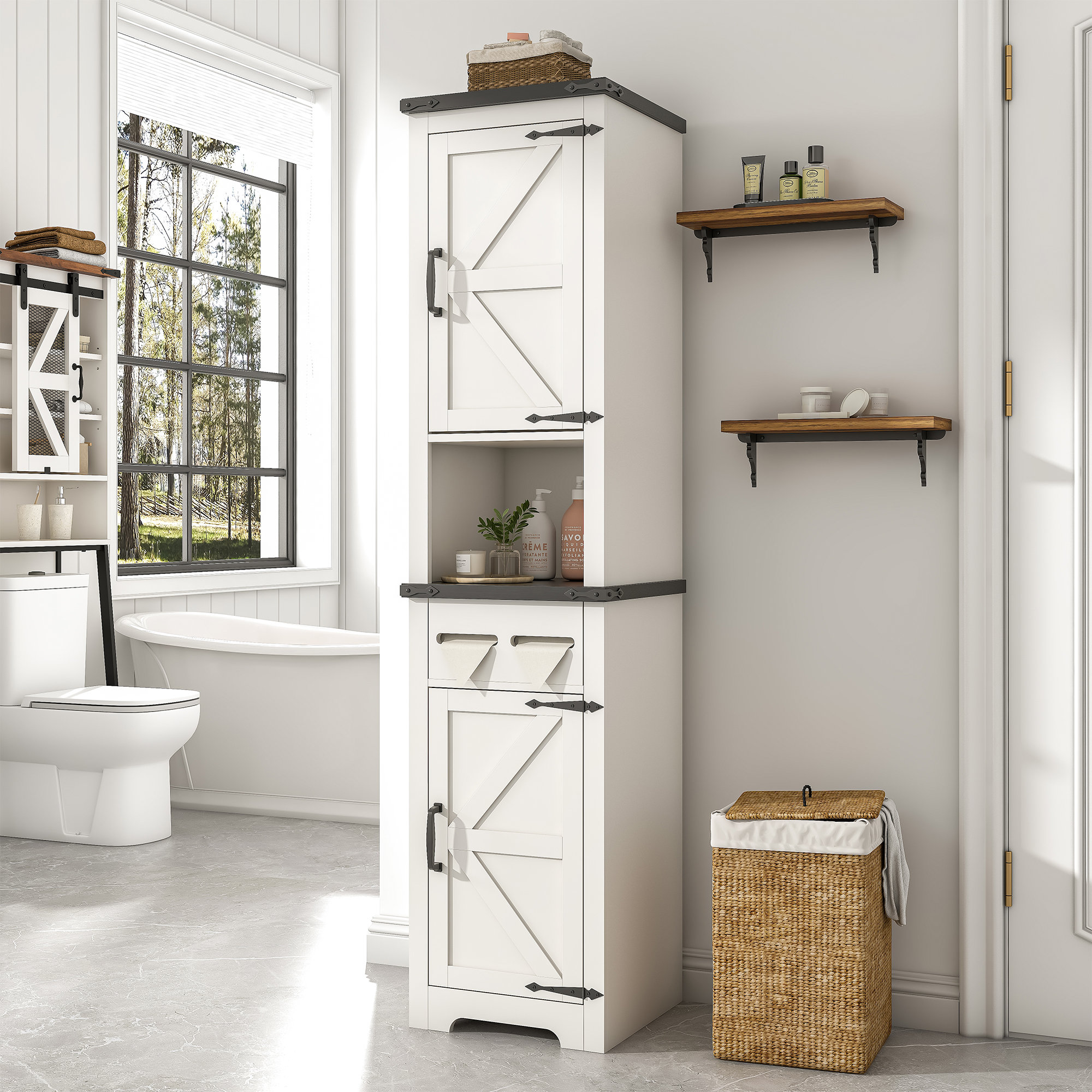 Gracie Oaks Holtman Freestanding Bathroom Cabinet - Wayfair Canada