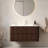 Serenita 36'' Wall-Mounted Bathroom Vanity with Ceramic Basin, Soft-Close Drawers, and Walnut Woodgrain Finish