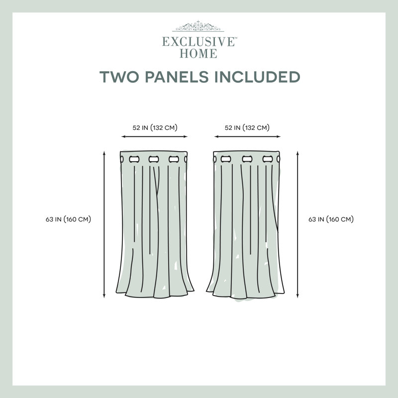 Bettine Room Darkening Curtain Panel Pair, 52" W x 63" L, Winter