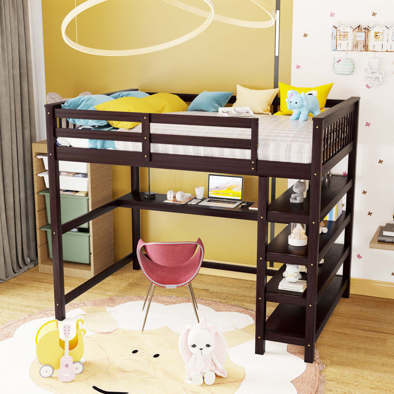 Galimberti Kids Full Loft Bed, Espresso