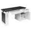 Bureau cannelé moderne de 55 po avec armoire de rangement et tiroirs (tabourets non inclus)-938521709
