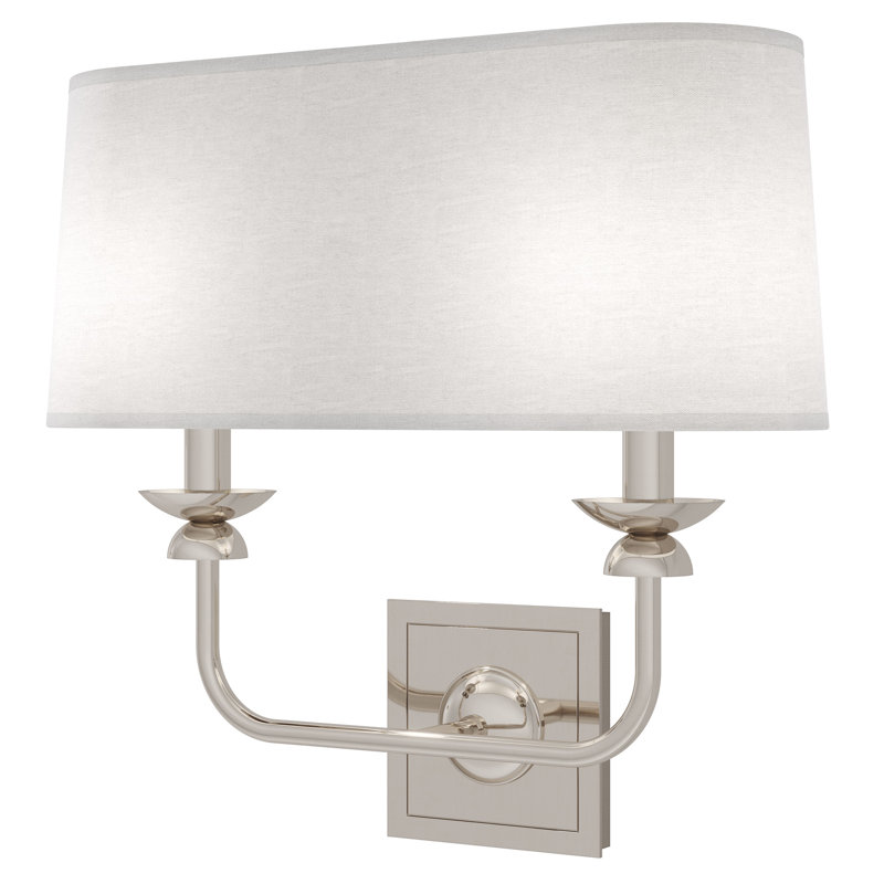Applique murale William, 2 lumières, nickel poli, 2, Nickel poli