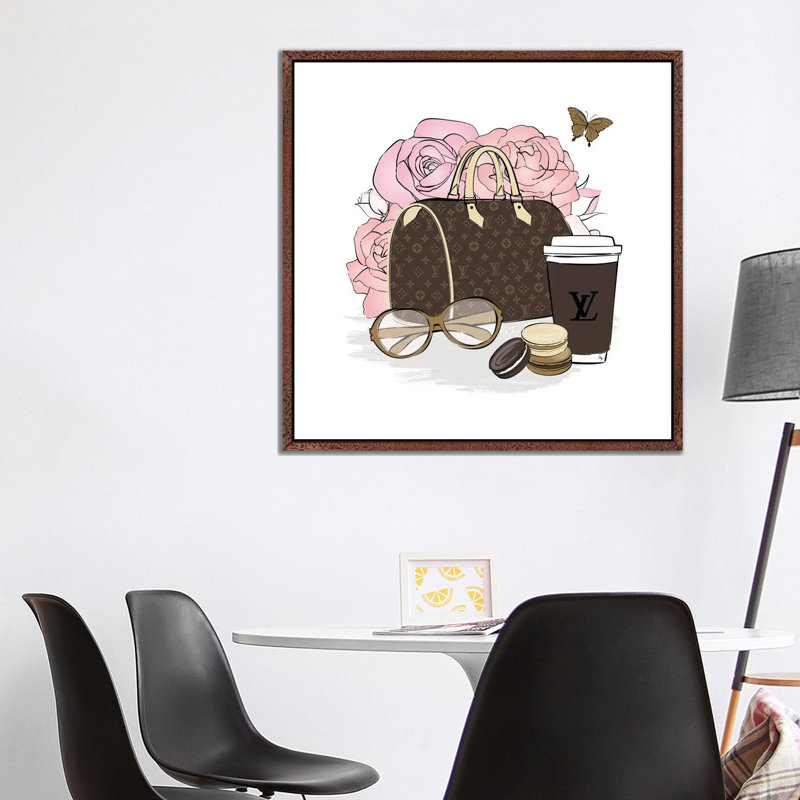LV Set by Martina Pavlova - Print on Canvas, 93.98 cm H x 93.98 cm W, Brown Framed