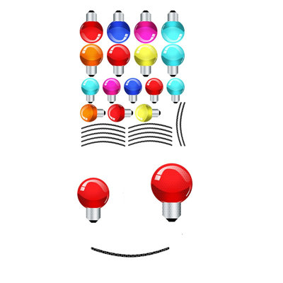Christmas Car Decoration Colored Light Bulb Magnetic Sticker