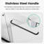 Porte de douche coulissante double de 44 à 48 po de largeur, verre trempé, noir mat, dérivation de salle de bain imperméable l 48 po x H 72 po, entrée 6 mm