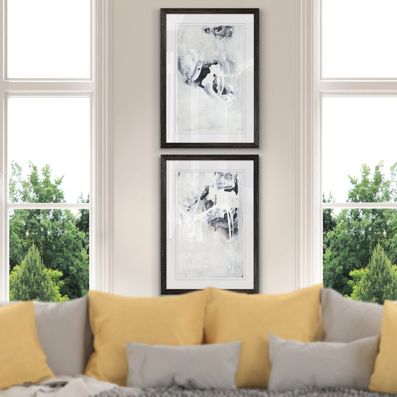 «Fire and Ice III» par Vincent Van Gogh, ensemble de 2 reproductions d'art encadrées, H 20 po x l 16 po x P 1,25 po, Blanc