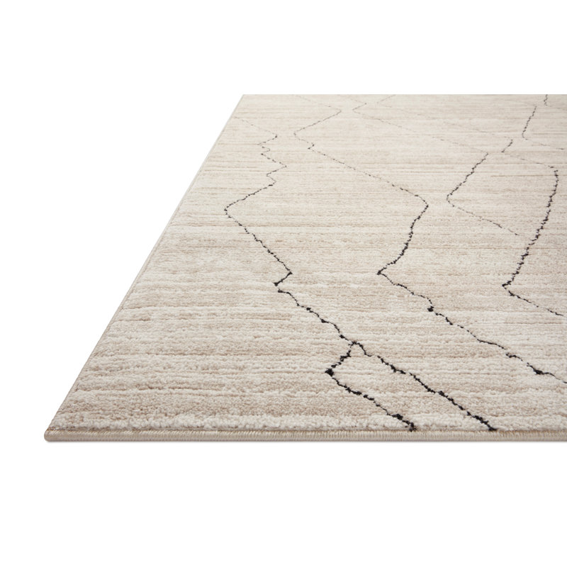 Darby Sand and Charcoal 9'-2" x 13' Polyester Area Rug