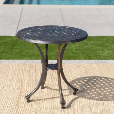 Table d'appoint d'extérieur en fonte d'aluminium 19 po