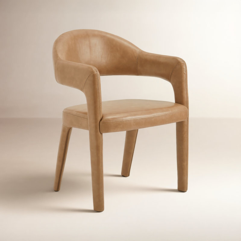 Martens Leather Upholstered Armchair, Brown