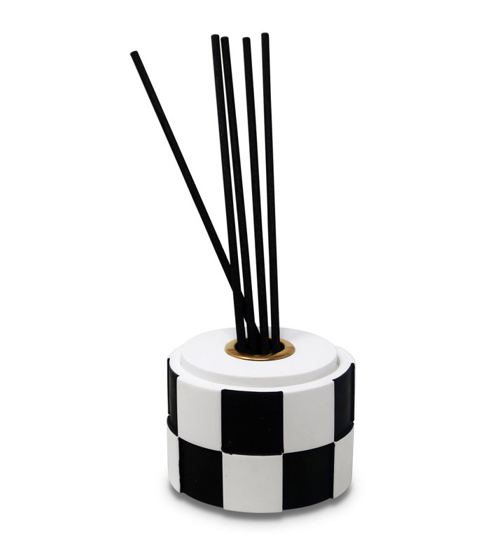 Black and White Checked Reed Diffuser