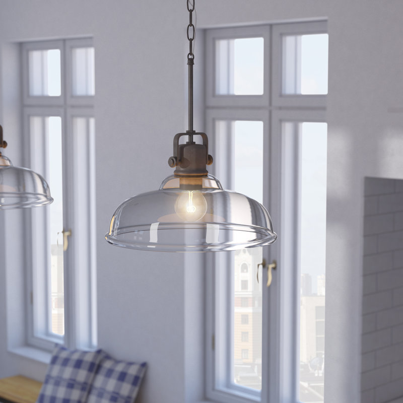 1 - Light Single Pendant, Burnished Bronze